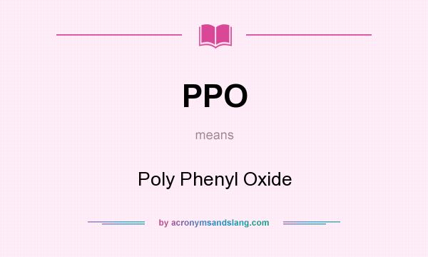 What does PPO mean? It stands for Poly Phenyl Oxide