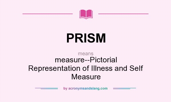 What does PRISM mean? It stands for measure--Pictorial Representation of Illness and Self Measure