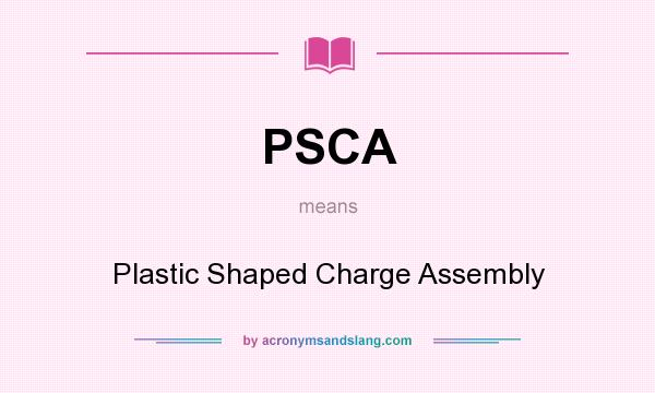 What does PSCA mean? It stands for Plastic Shaped Charge Assembly