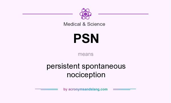What does PSN mean? It stands for persistent spontaneous nociception