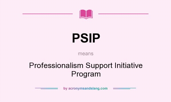 What does PSIP mean? It stands for Professionalism Support Initiative Program
