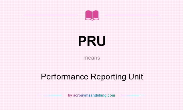What does PRU mean? It stands for Performance Reporting Unit