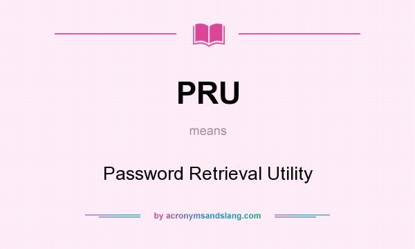 What does PRU mean? It stands for Password Retrieval Utility