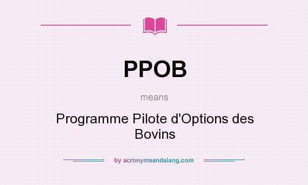 What does PPOB mean? It stands for Programme Pilote d`Options des Bovins
