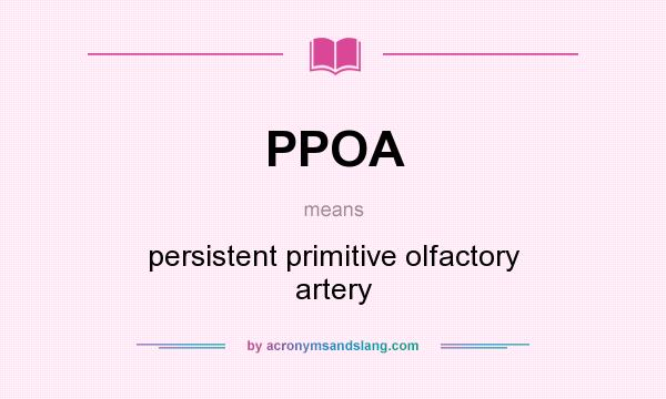 What does PPOA mean? It stands for persistent primitive olfactory artery