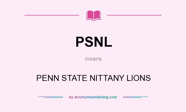 What does PSNL mean? It stands for PENN STATE NITTANY LIONS