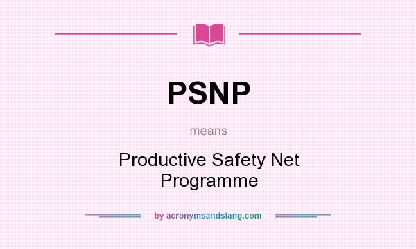 What does PSNP mean? It stands for Productive Safety Net Programme