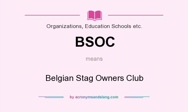 What does BSOC mean? It stands for Belgian Stag Owners Club