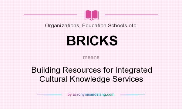 What does BRICKS mean? It stands for Building Resources for Integrated Cultural Knowledge Services