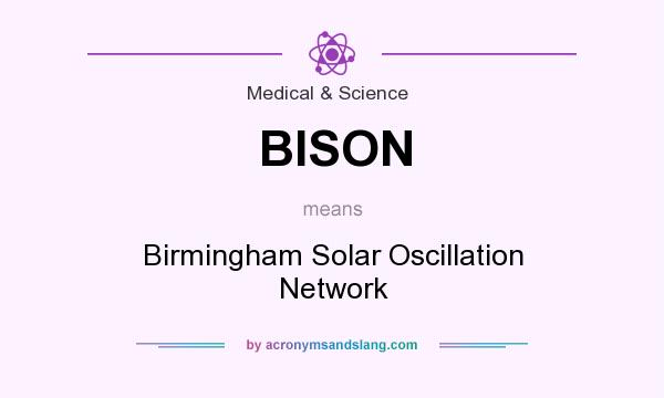 What does BISON mean? It stands for Birmingham Solar Oscillation Network