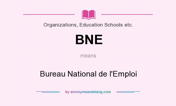 What does BNE mean? It stands for Bureau National de l`Emploi