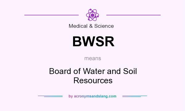 What does BWSR mean? It stands for Board of Water and Soil Resources