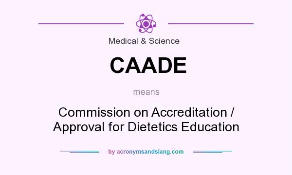 What does CAADE mean? It stands for Commission on Accreditation / Approval for Dietetics Education