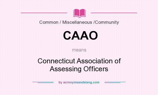 What does CAAO mean? It stands for Connecticut Association of Assessing Officers
