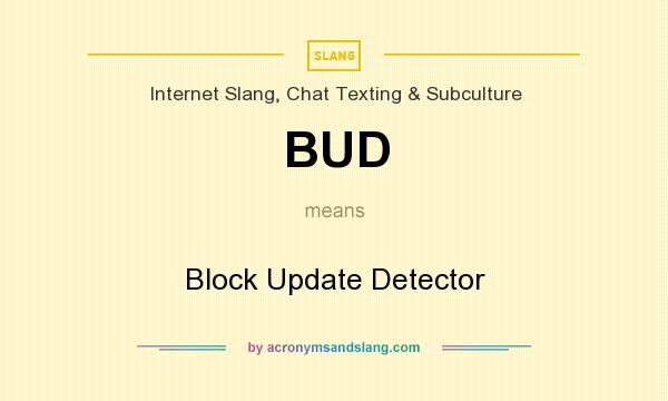 What does BUD mean? It stands for Block Update Detector