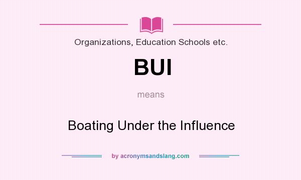 What does BUI mean? It stands for Boating Under the Influence
