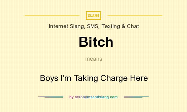 What does Bitch mean? It stands for Boys I`m Taking Charge Here
