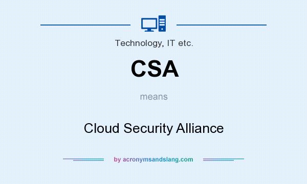 What does CSA mean? It stands for Cloud Security Alliance