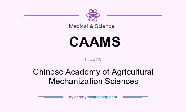 What does CAAMS mean? It stands for Chinese Academy of Agricultural Mechanization Sciences