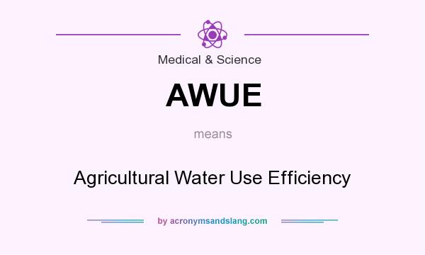 What does AWUE mean? It stands for Agricultural Water Use Efficiency