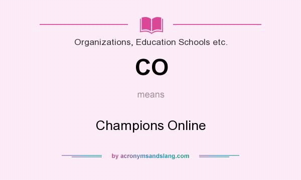 What does CO mean? It stands for Champions Online