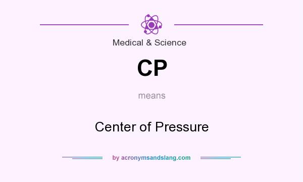What does CP mean? It stands for Center of Pressure