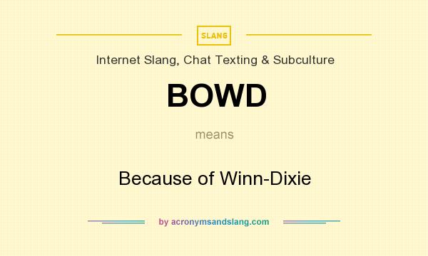 What does BOWD mean? It stands for Because of Winn-Dixie