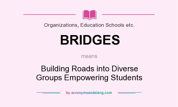 What does BRIDGES mean? It stands for Building Roads into Diverse Groups Empowering Students