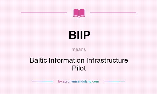 What does BIIP mean? It stands for Baltic Information Infrastructure Pilot