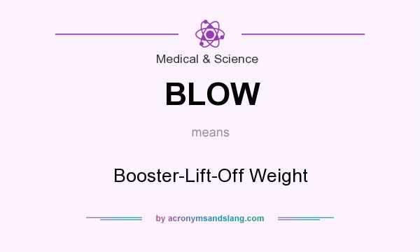 What does BLOW mean? It stands for Booster-Lift-Off Weight