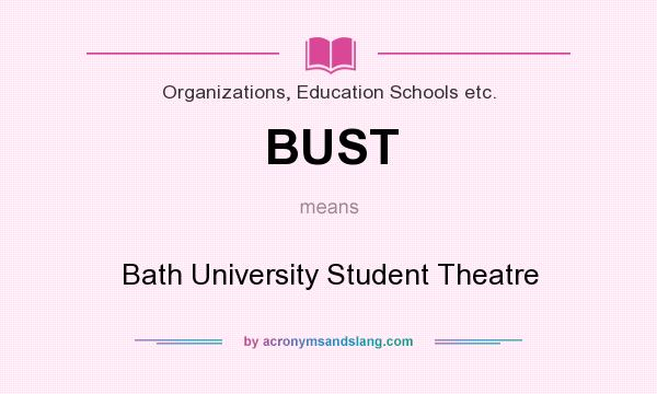 What does BUST mean? It stands for Bath University Student Theatre
