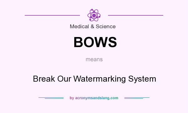 What does BOWS mean? It stands for Break Our Watermarking System