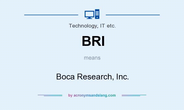 What does BRI mean? It stands for Boca Research, Inc.