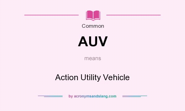 What does AUV mean? It stands for Action Utility Vehicle