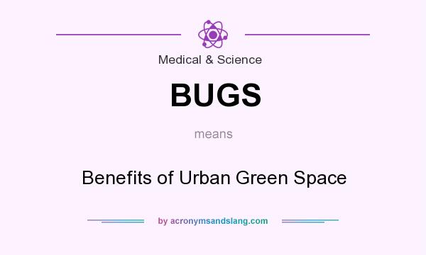 What does BUGS mean? It stands for Benefits of Urban Green Space