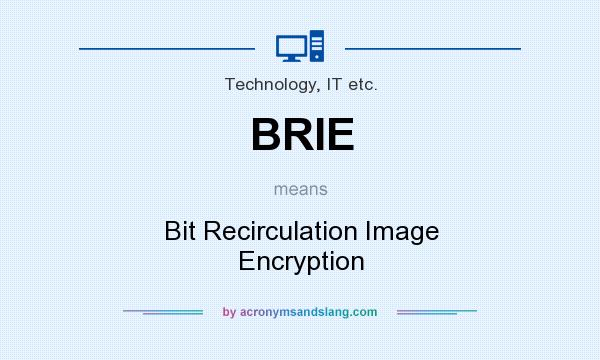 What does BRIE mean? It stands for Bit Recirculation Image Encryption