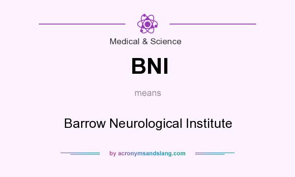 What does BNI mean? It stands for Barrow Neurological Institute