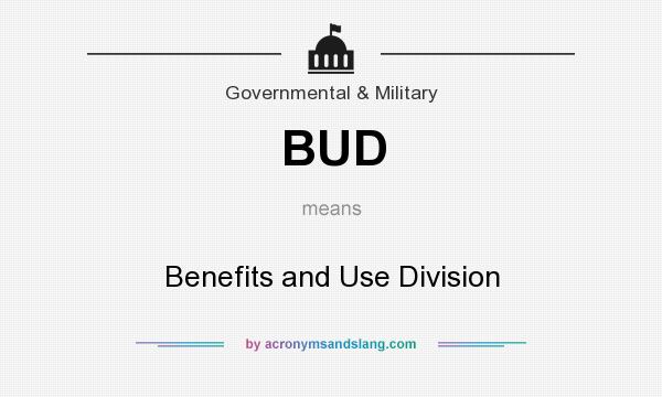 What does BUD mean? It stands for Benefits and Use Division