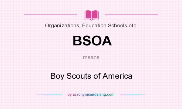 What does BSOA mean? It stands for Boy Scouts of America