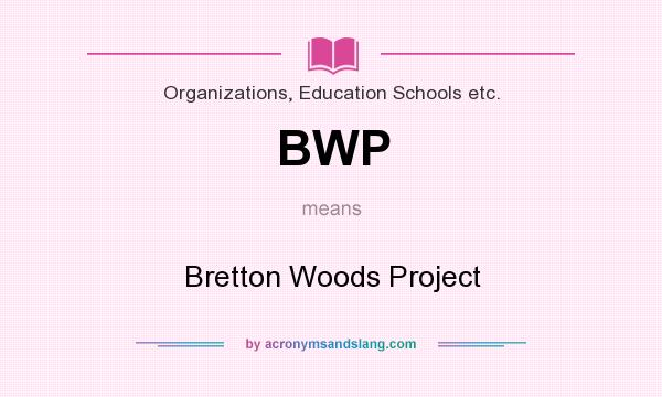 What does BWP mean? It stands for Bretton Woods Project