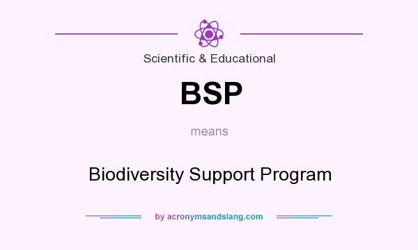 What does BSP mean? It stands for Biodiversity Support Program