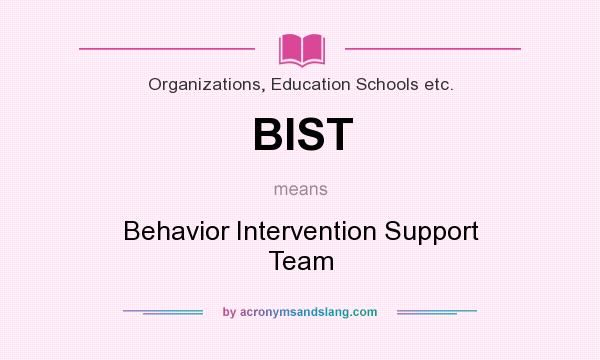 What does BIST mean? It stands for Behavior Intervention Support Team