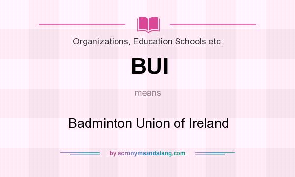 What does BUI mean? It stands for Badminton Union of Ireland