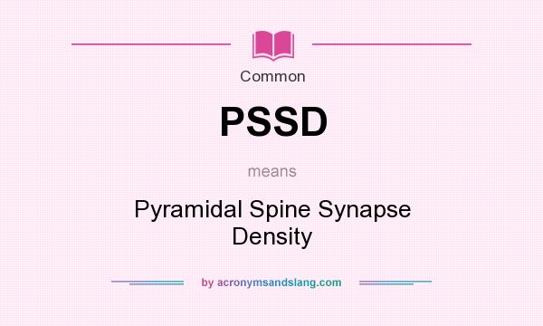 What does PSSD mean? It stands for Pyramidal Spine Synapse Density