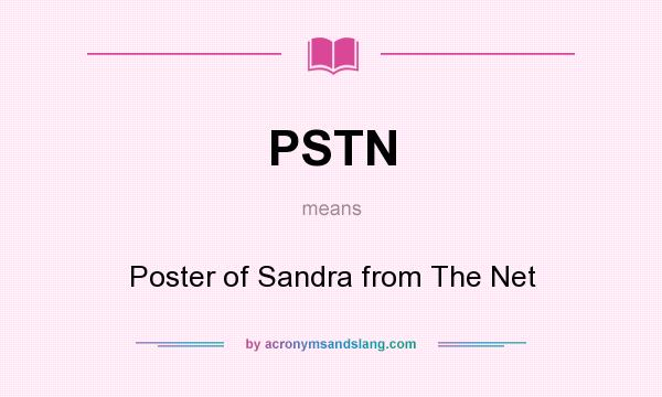 What does PSTN mean? It stands for Poster of Sandra from The Net