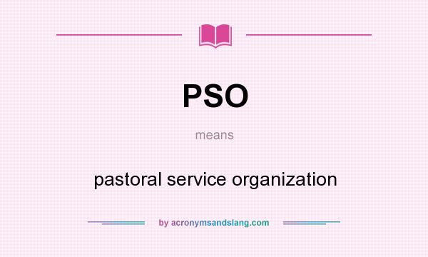 What does PSO mean? It stands for pastoral service organization
