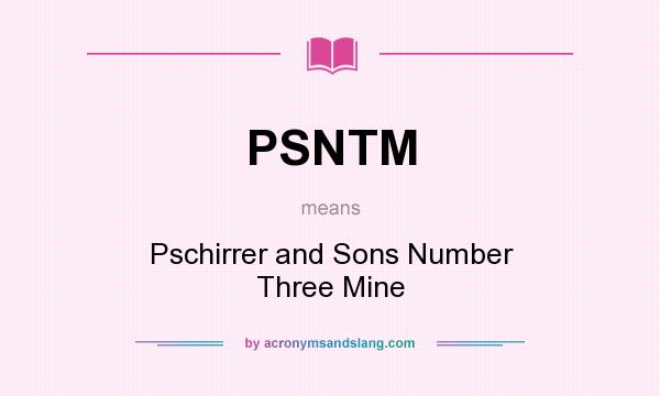 What does PSNTM mean? It stands for Pschirrer and Sons Number Three Mine