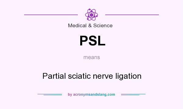 What does PSL mean? It stands for Partial sciatic nerve ligation