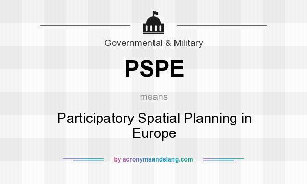 What does PSPE mean? It stands for Participatory Spatial Planning in Europe