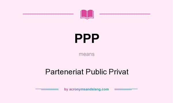 What does PPP mean? It stands for Parteneriat Public Privat